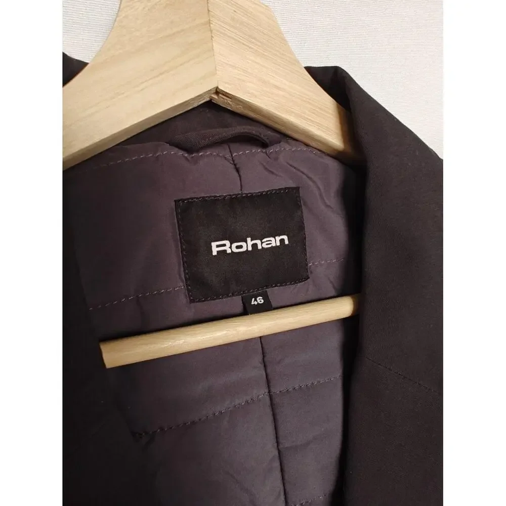 Rohan‎ Blazer Winter Fusion Charcoal Dark Gray Quilted Insulation 46 Two Button